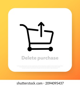 Delete from shopping basket icon. Online shopping concept. Ecommerce. Vector line icon for Business and Advertising.