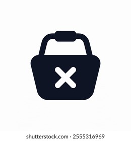 delete shopping basket icon sign vector