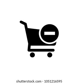 Delete shopping cart vector icon
