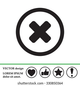 Delete sign, icon. Remove button. Vector