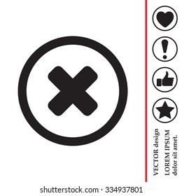 Delete sign, icon. Remove button. Vector