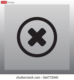 Delete sign, icon. Remove button. Vector