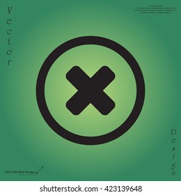 Delete sign, icon. Remove button. Vector