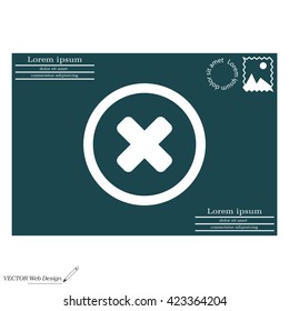 Delete sign, icon. Remove button. Vector