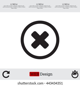 Delete sign, icon. Remove button. Vector