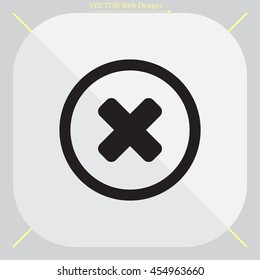 Delete sign, icon. Remove button. Vector