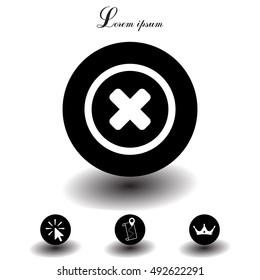 Delete sign, icon. Remove button. Vector