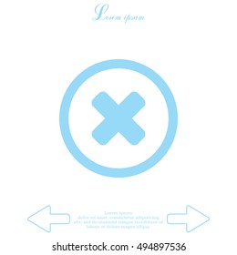 Delete sign, icon. Remove button. Vector