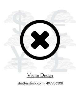 Delete sign, icon. Remove button. Vector