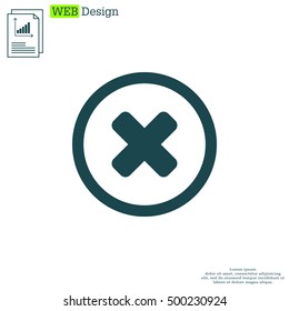 Delete sign, icon. Remove button. Vector