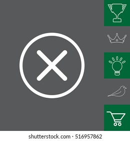 Delete sign, icon. Remove button. Vector