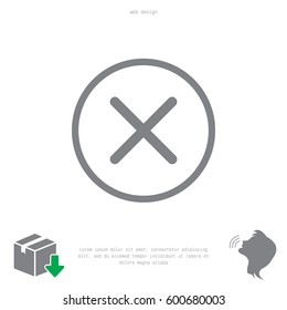 Delete sign, icon. Remove button. Vector