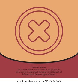 Delete sign, line icon. Remove button. Vector