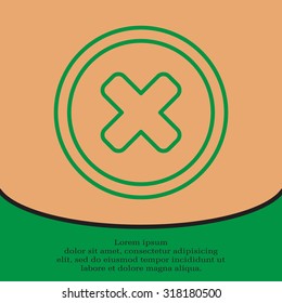 Delete sign, line icon. Remove button. Vector