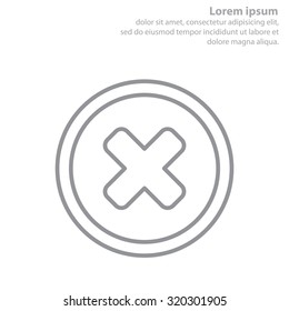 Delete sign, line icon. Remove button. Vector