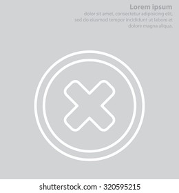 Delete sign, line icon. Remove button. Vector