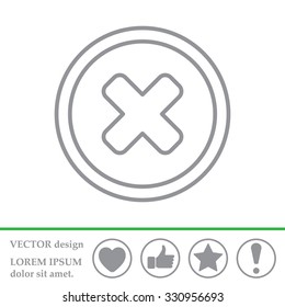 Delete sign, line icon. Remove button. Vector