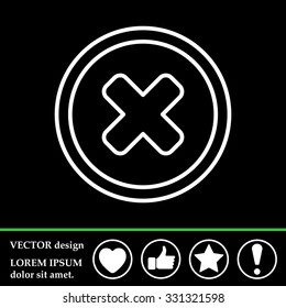 Delete sign, line icon. Remove button. Vector