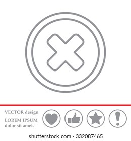 Delete sign, line icon. Remove button. Vector