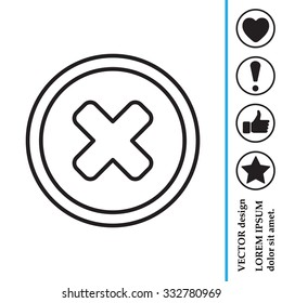 Delete sign, line icon. Remove button. Vector