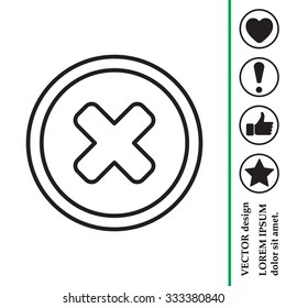 Delete sign, line icon. Remove button. Vector