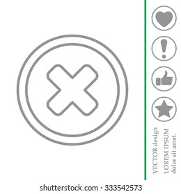 Delete sign, line icon. Remove button. Vector