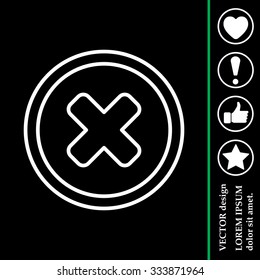 Delete sign, line icon. Remove button. Vector