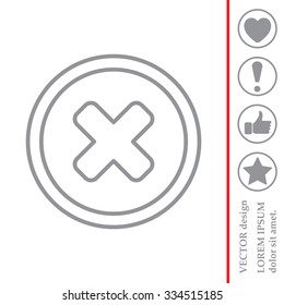 Delete sign, line icon. Remove button. Vector