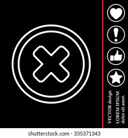 Delete sign, line icon. Remove button. Vector