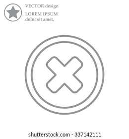 Delete sign, line icon. Remove button. Vector