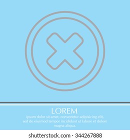 Delete sign, line icon. Remove button. Vector