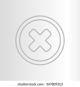 Delete sign, line icon. Remove button. Vector