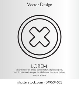 Delete sign, line icon. Remove button. Vector