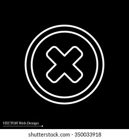 Delete sign, line icon. Remove button. Vector