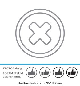 Delete sign, line icon. Remove button. Vector