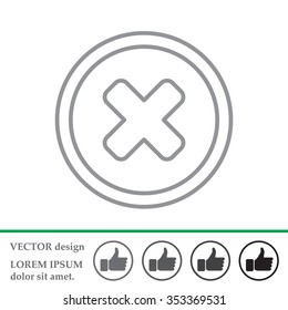Delete sign, line icon. Remove button. Vector