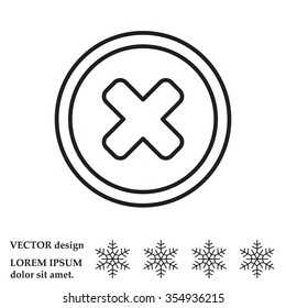 Delete sign, line icon. Remove button. Vector