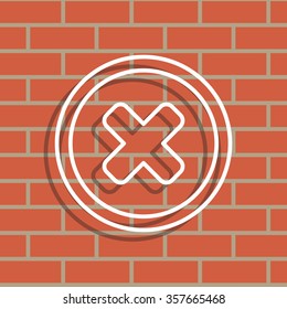 Delete sign, line icon. Remove button. Vector