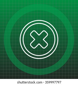 Delete sign, line icon. Remove button. Vector
