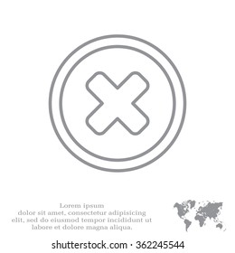 Delete sign, line icon. Remove button. Vector