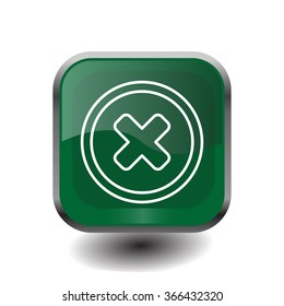 Delete sign, line icon. Remove button. Vector