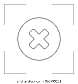 Delete sign, line icon. Remove button. Vector