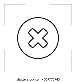 Delete sign, line icon. Remove button. Vector