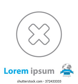 Delete sign, line icon. Remove button. Vector