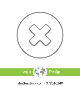 Delete sign, line icon. Remove button. Vector