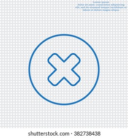 Delete sign, line icon. Remove button. Vector