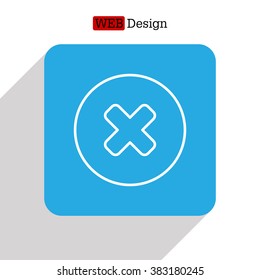 Delete sign, line icon. Remove button. Vector