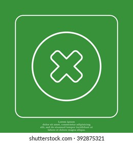 Delete sign, line icon. Remove button. Vector