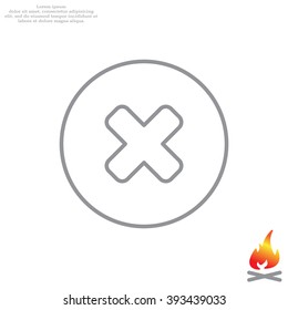 Delete sign, line icon. Remove button. Vector