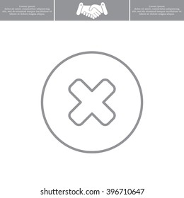 Delete sign, line icon. Remove button. Vector